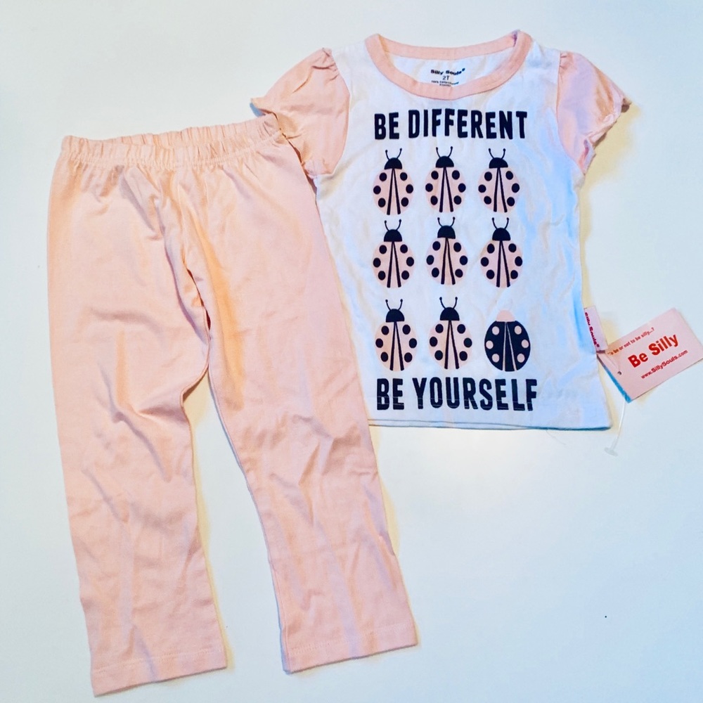 Silly Souls 2 piece ruffle tee & legging set